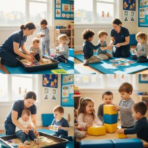Children engaging in early intervention activities, enhancing communication and social skills