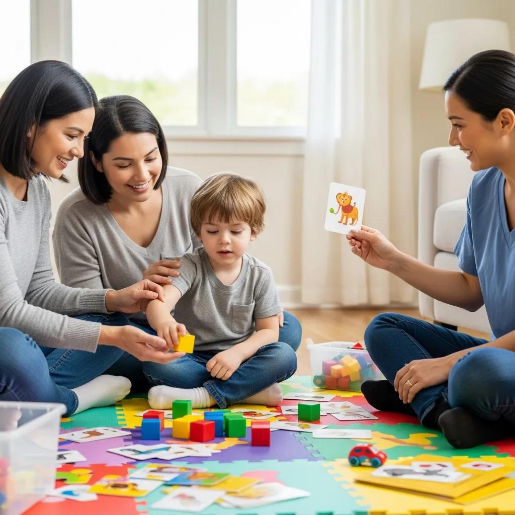 Family engaged in an in-home ABA therapy session, illustrating key benefits